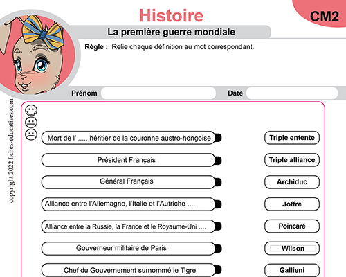 Fiches CM2 Histoire - Fiches éducatives : du CP au CM2