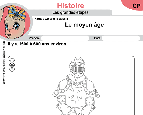 Moyen âge - Fiches éducatives : du CP au CM2